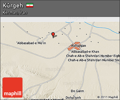 Shaded Relief 3D Map of Kūrgeh
