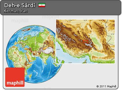 Physical Location Map of Deh-e Sārdī