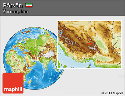 Physical Location Map of Pārsān