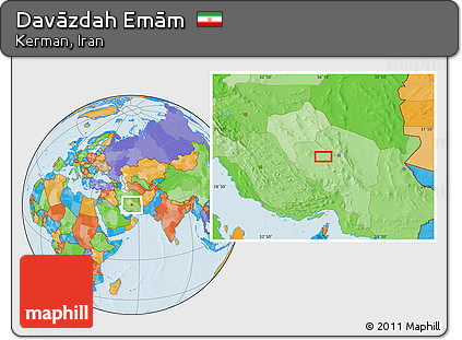 Political Location Map of Davāzdah Emām