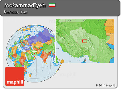 Political Location Map of Moḩammadīyeh