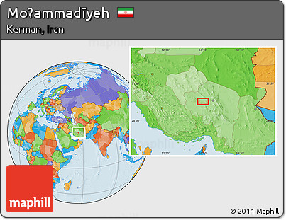 Political Location Map of Moḩammadīyeh