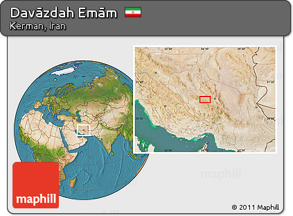 Satellite Location Map of Davāzdah Emām