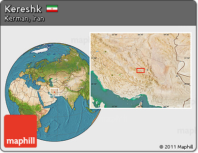 Satellite Location Map of Kereshk