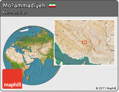 Satellite Location Map of Moḩammadīyeh
