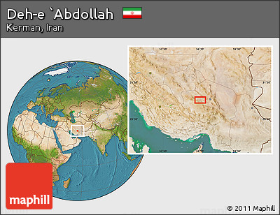 Satellite Location Map of Deh-e `Abdollah