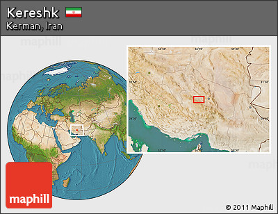 Satellite Location Map of Kereshk