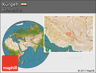 Satellite Location Map of Kūrgeh