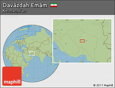 Savanna Style Location Map of Davāzdah Emām
