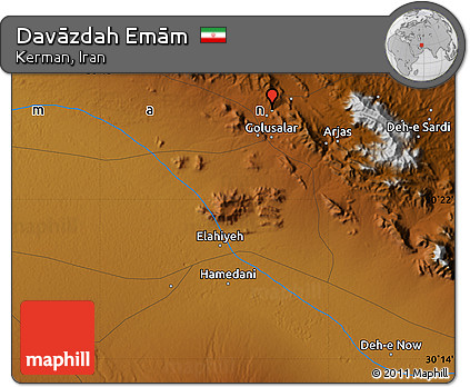 Physical Map of Davāzdah Emām
