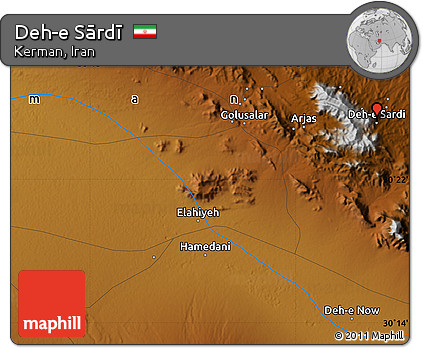 Physical Map of Deh-e Sārdī