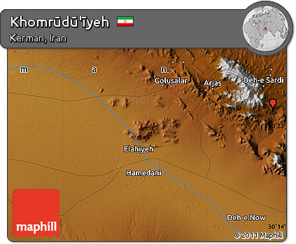 Physical Map of Khomrūdū'īyeh