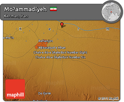 Physical Map of Moḩammadīyeh