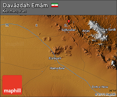 Physical Map of Davāzdah Emām