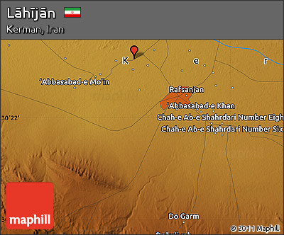 Physical Map of Lāhījān
