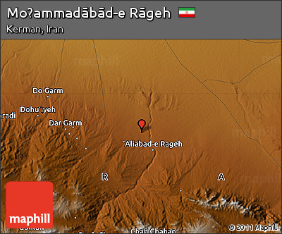 Physical Map of Moḩammadābād-e Rāgeh