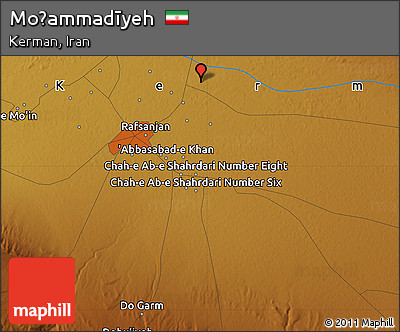 Physical Map of Moḩammadīyeh