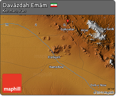 Physical Map of Davāzdah Emām