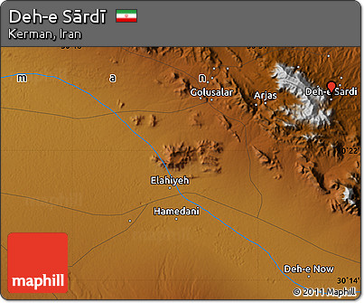 Physical Map of Deh-e Sārdī