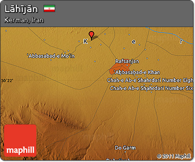 Physical Map of Lāhījān