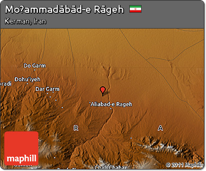 Physical Map of Moḩammadābād-e Rāgeh