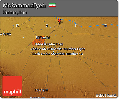 Physical Map of Moḩammadīyeh