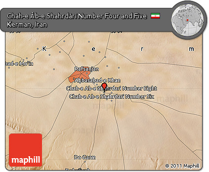 Satellite Map of Chāh-e Āb-e Shahrdārī Number Four and Five