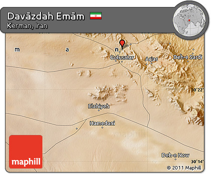 Satellite Map of Davāzdah Emām