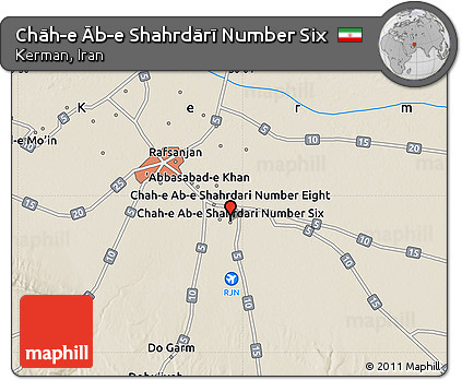 Shaded Relief Map of Chāh-e Āb-e Shahrdārī Number Six