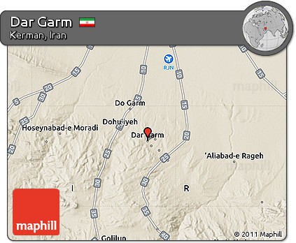 Shaded Relief Map of Dar Garm