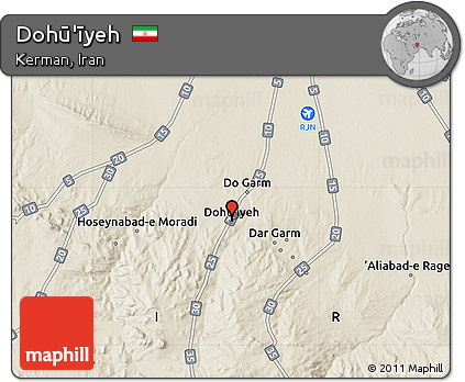 Shaded Relief Map of Dohū'īyeh
