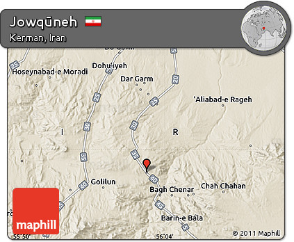Shaded Relief Map of Jowqūneh