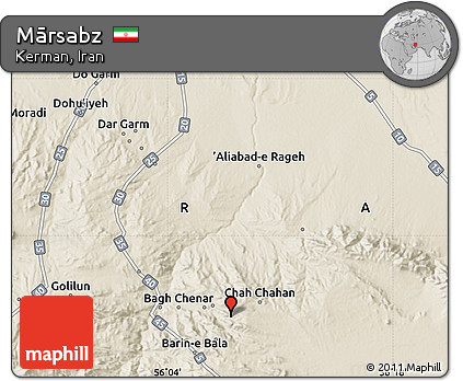 Shaded Relief Map of Mārsabz