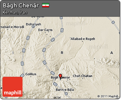 Shaded Relief Map of Bāgh Chenār