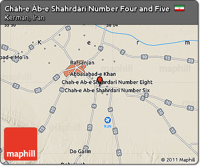 Shaded Relief Map of Chāh-e Āb-e Shahrdārī Number Four and Five
