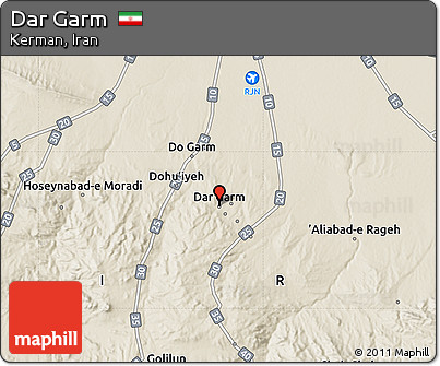 Shaded Relief Map of Dar Garm
