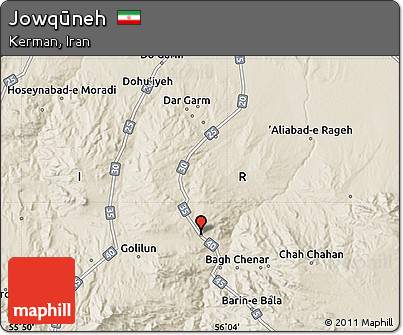 Shaded Relief Map of Jowqūneh