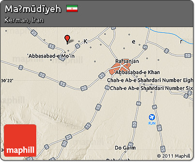 Shaded Relief Map of Maḩmūdīyeh