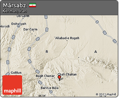 Shaded Relief Map of Mārsabz