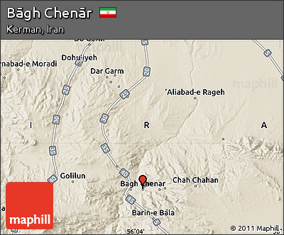Shaded Relief Map of Bāgh Chenār