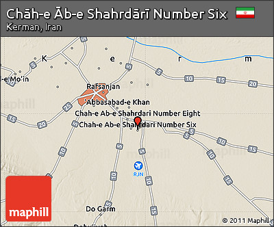 Shaded Relief Map of Chāh-e Āb-e Shahrdārī Number Six