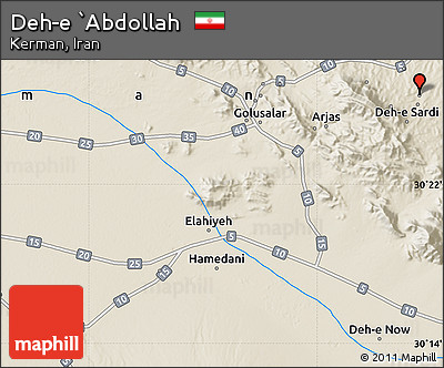 Shaded Relief Map of Deh-e `Abdollah