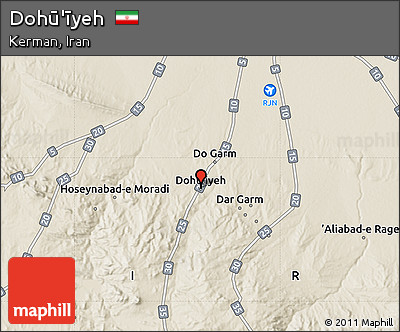 Shaded Relief Map of Dohū'īyeh