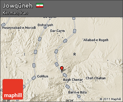 Shaded Relief Map of Jowqūneh