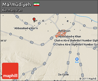 Shaded Relief Map of Maḩmūdīyeh