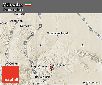 Shaded Relief Map of Mārsabz