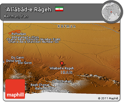 Physical Panoramic Map of `Alīābād-e Rāgeh