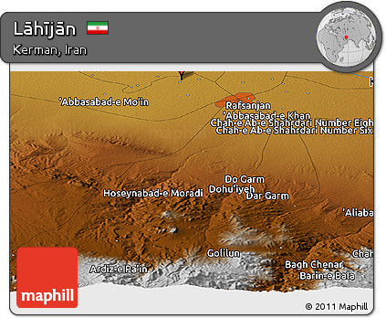 Physical Panoramic Map of Lāhījān