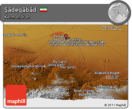 Physical Panoramic Map of Şādeqābād