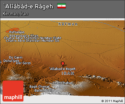 Physical Panoramic Map of `Alīābād-e Rāgeh